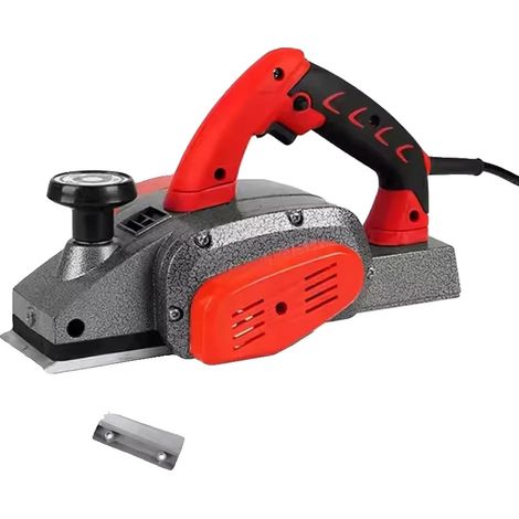 Cepilladora eléctrica de alta potencia y precisión, color rojo. (1/2)
