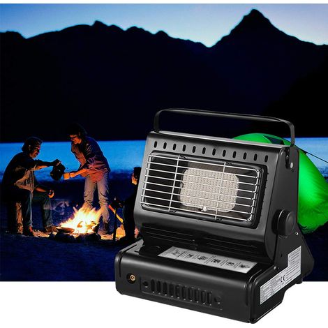 Keramik-Gasheizer, Outdoor-Heizstrahler, für Zelte, Wohnwagen, Camping, Keramikbrenner, 1,3 kW (Schwarz)