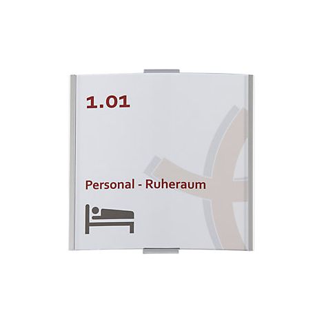 Rótulo para puertas FRANKFURT™  altura 148 mm  anchura 155 mm 