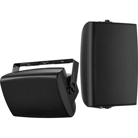 6.5 Pouces Enceinte Bluetooth Exterieure Etanche, 400W Haut - Parleur d'extérieur,2 Voies avec Basse Puissante pour Patio Home Piscine Intérieure Terrasse Arrière - Cour(Paire Noir) (1/5)