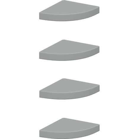 Maison Exclusive - Eck-Schweberegale 4 Stk. Grau 25x25x3,8 cm MDF (1/5)