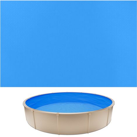 Liner Piscine Hors-Sol Ronde Diamètre 350,5 cm Hauteur Paroi 120 cm Film Intérieur de Piscine Épaisseur 0,8 mm pour Rénovation Étanchéité, Système Unibead, en PVC, Anti-UV, Anti-Déchirure, Bleu (1/5)