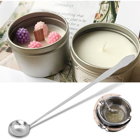 1 Cuillère à mélanger,Acier inoxydable,Manche long texturé,Bol rond,Café thé bougie barman maison