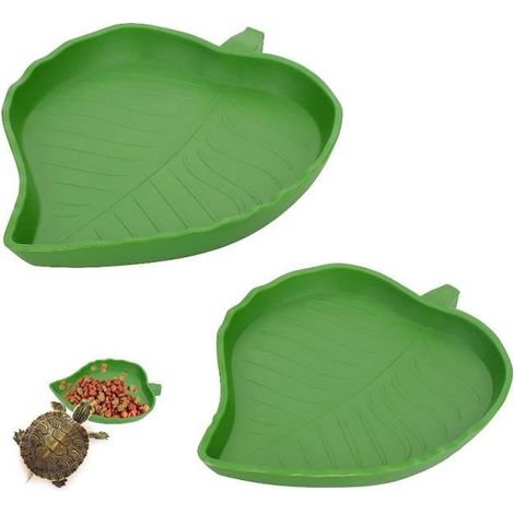 2 bols à eau pour reptiles, forme tortue et grand modèle, en plastique résistant, pour lézards hamsters serpents, terrariums domestiques