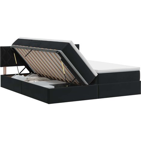 Letto con Contenitore con testiera 2 pz Nero vidaXL (1/5)