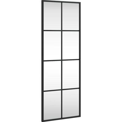 Miroir mural noir 30x80 cm rectangulaire fer