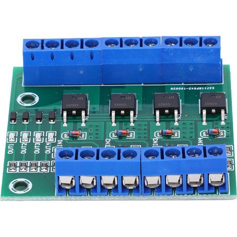 Module de tube MOS à 4 voies, PLC à effet de champ amplifie la carte avec indicateur de Signal d'entrée et de sortie