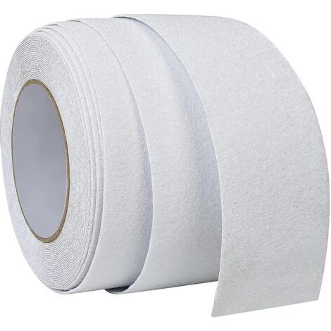 50 mm 10 mètres Ruban Traction Antidérapant, Ruban Adhésif pour Escaliers, Grain 80, Bonne Adhérence et Friction, Adhésif Abrasif Puissant pour Escaliers, Intérieur, Extérieur (Transparent) (1/4)