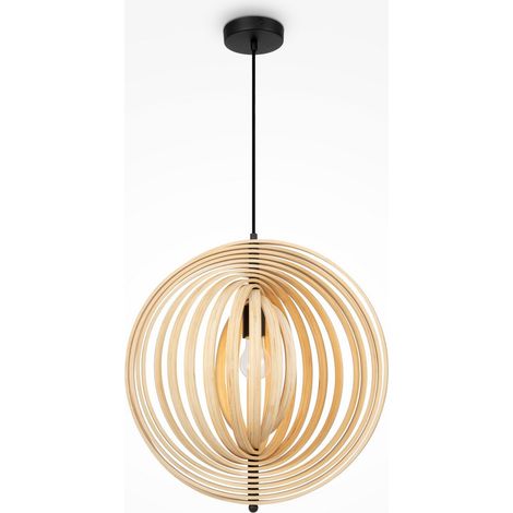 Suspension scandinave bois clair/noir E27 Maytoni (1/2)