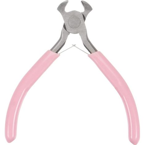 Mini-pince coupante frontale / Tenaille de précision — Pince de précision à poignées en plastique rose — Idéale pour le bricolage et la création de bijoux (1/4)