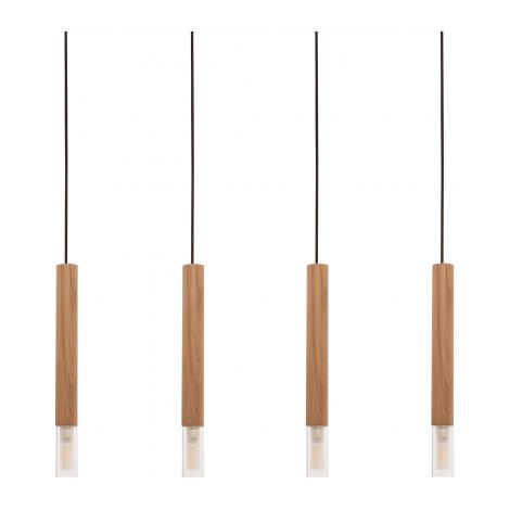 Zumaline MADERA Stab-Pendel-Deckenleuchte, Holz, 4x G9 (1/2)