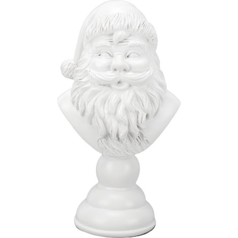White Santa Claus Head Statue Resin Bust Figurine For Tabletop Bookshelf Holiday Decoration (1/5)
