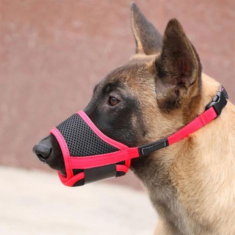 Verstellbarer Maulkorb aus weichem Nylon für kleine und mittelgroße Hunde, biss- und bellsicher (1/3)