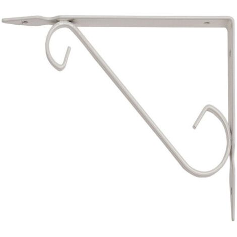 Support d'étagère en fer forgé 29 x 24 cm Blanc -