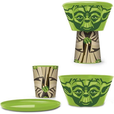 Set repas 3 pièces en pvc empilable Yoda