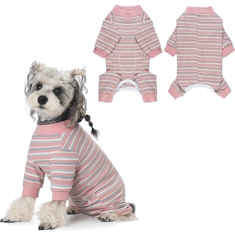 Dog Bodysuit Striped, Pink XL (1/3)
