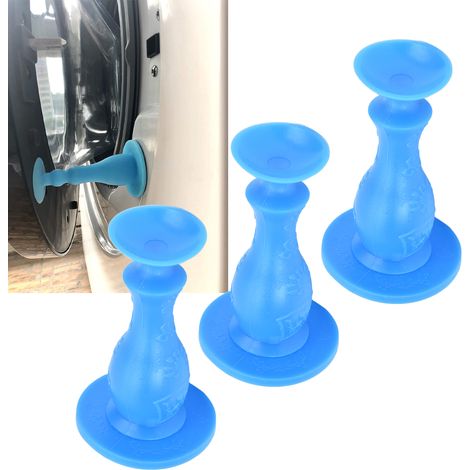 Arrêt-porte pour lave-linge à chargement frontal - 3 pièces en caoutchouc bleu - Design ergonomique pour aération et protection des surfaces - Garantie longue durée (1/5)