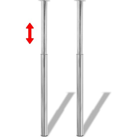 vidaXL Gambe Telescopiche per Tavolo 4 pz Cromate 710-1100 mm