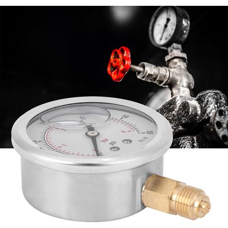 Manomètre radial à bain d'huile TS PGG604-4bar 1/4BSP Y60 pour machines (1/5)
