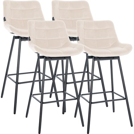 4er Set Barhocker Weston schwenkbar creme Samt