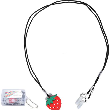 Collier de maintien pour appareil auditif BTE, forme fraise mignonne, portable pour personnes âgées et enfants, clip de sécurité antichute (1/5)