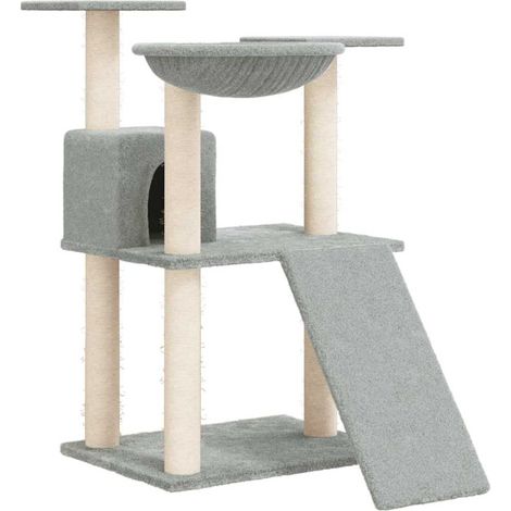 vidaXL Rascador para gatos con postes de sisal gris claro 83 cm (1/2)