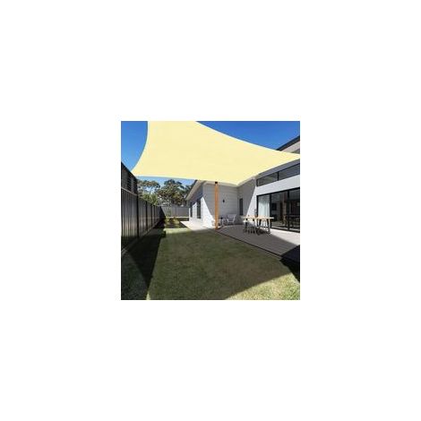 Voile d'ombrage 2m x 3m Beige Rectangulaire Imperméable Jardin Voile Extérieur Patio Fête Solaire Auvent Auvent 98% Bloc UV avec Corde (1/5)