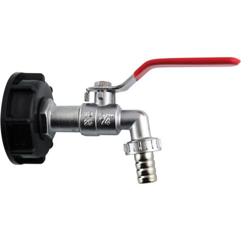 Raccord S60x6 avec vanne pour cuve IBC (1/2)