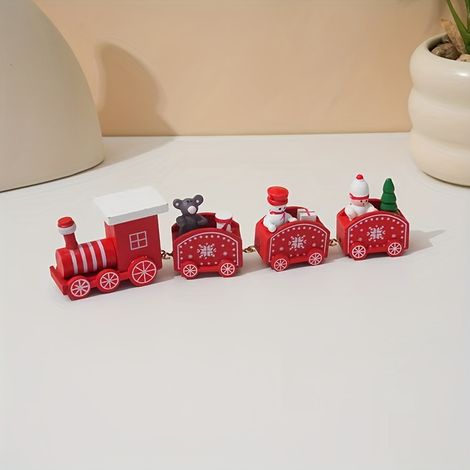 Train de Noël, décoration de Noël, présentoir cadeau en bois (1/5)