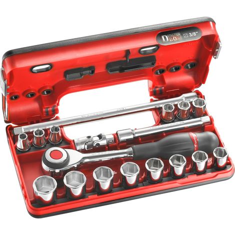 FACOM Steckschlüssel-Set 3/8 6-Kant D-Box, (1/2)