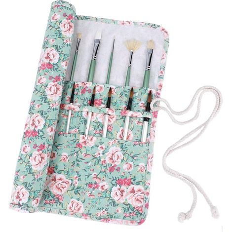 Sac de rangement pour pinceaux de type rouleau (floral), (1/2)