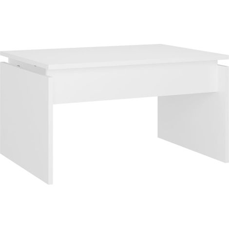 Mesa de centro de diseño moderno y contemporáneo 68 x 50 x 38 cm madera de ingeniería blanca DEC037934