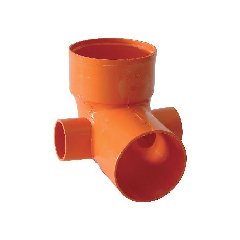 CURVA WC 2 ATTACCHI IN PVC ARANCIO- Diam. 100 att. Diam. 40- senza- pezzi 1