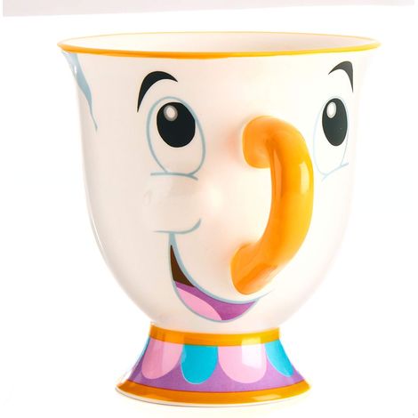 Tasse Chip de Belle et la Bête - Marchandise Disney Peinte à la Main, Ajoutez à Votre Service de Thé ou Collection Cuisine Disney, White/Off White (1/4)