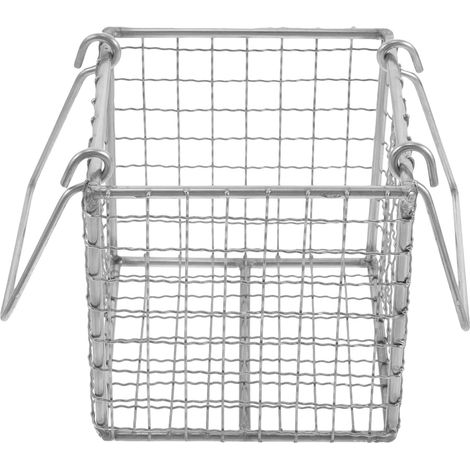 Panier de trempage et d'égouttage, panier de lavage à en acier inoxydable avec double poignée, pour le nettoyage de pièces industrielles, de lunettes et de produits cosmétiques en (1/5)