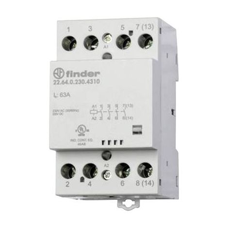 FINDER 22.44.0.230.4717 CONTACTEUR DINSTALLATION 3 NO (T), 1 NF (R) 230 V/AC, 240 V/AC 1 PC(S)