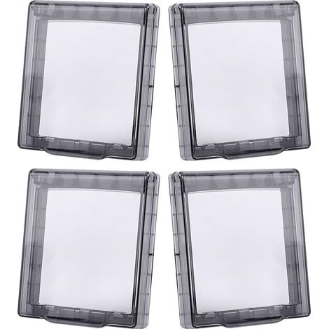 Lot de 4 Housses Imperméables Noires en Ps pour Prises Électriques, Protection Étanche Facile à Installer, pour Jardin et Balcon (1/5)