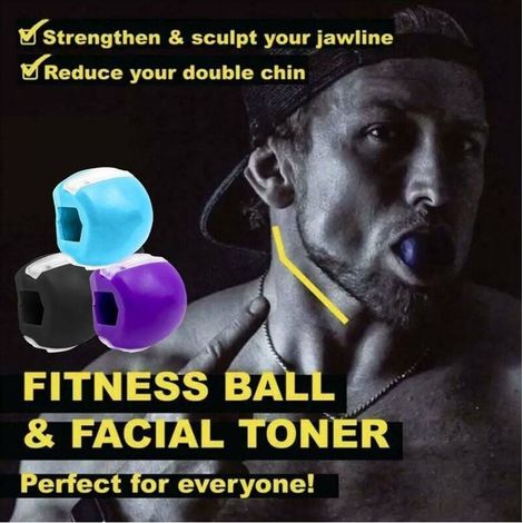 Kiefermuskel-Trainingsball für Gesicht, Unterkiefer, Nackentrainer, Gesichtsmuskel-Bodybuilding, Weichmacher, Fitnesszubehör, normal Blau + normal Schwarz + normal Lila, insgesamt 3 Stück (1/5)