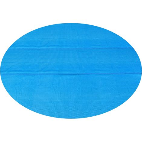 Bâche solaire de piscine ronde diamètre 549 cm polyéthylène bleu (1/5)
