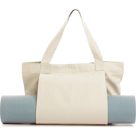 Sac de transport en toile pour tapis de yoga femme, blanc, grande capacité, idéal pour le yoga en extérieur.
