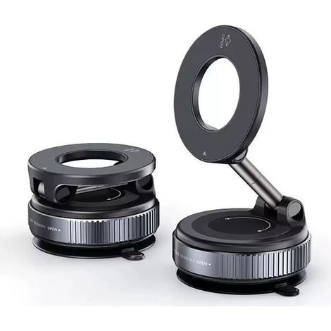 Support magnétique de téléphone de voiture à ventouse amélioré, renforcé à 360°, ultra-résistant (43 kg), compatible avec iPhone et Android, pour voiture, salle de sport ou rétroviseur.[CC] (1/2)