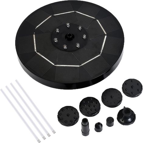 Fontaine Solaire Extérieure - Pompe À Eau Avec Éclairage LED - Batterie Rechargeable Intégrée - Pour Bassin Et Jardin - 1 Pièce (1/5)