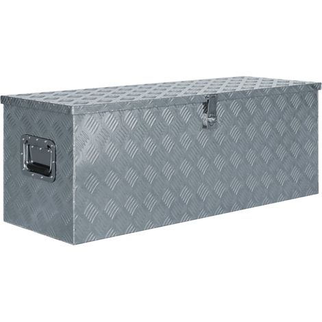 Boîte en aluminium-Coffre de rangement-Stockage Rangement 110,5 x 38,5 x 40 cm Argenté 785578