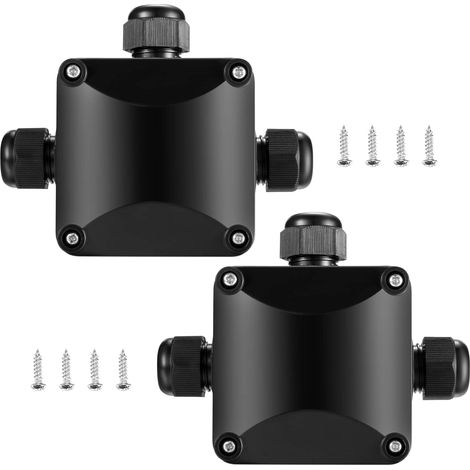 [NUNCA USADO]2 cajas de conexiones impermeables IP68, conectores de cable de 3 vías para exteriores, Ø5,5 mm-10,2 mm (1/4)