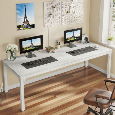 200cm Computertisch, Gaming-/Arbeits-/Lerntisch, 200 x 70 x 75 cm,für das Homeoffice, Weiß