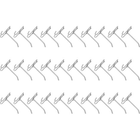 Lot de 30 crochets de supermarché en fer pour étagère grillagée, présentoirs à bijoux, épaisseur 3,5 mm, longueur 10 cm. (1/5)