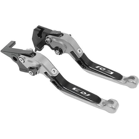 Poignées de guidon pliables pour Yamaha YZF R3 (2015-2020) - Couleur argent - 2 (1/5)