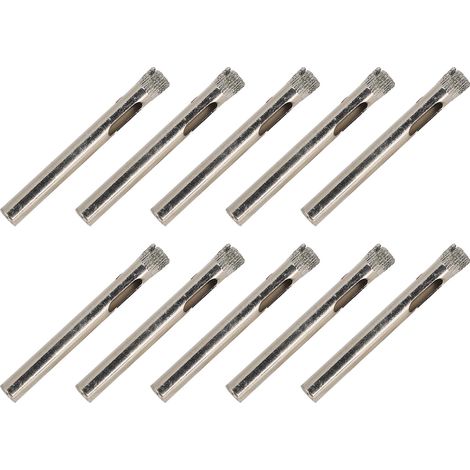 Lot de 10 meches perceuse ouvre-trou 6 mm acier rapide queue ronde pour verre marbre carrelage ceramique (1/5)