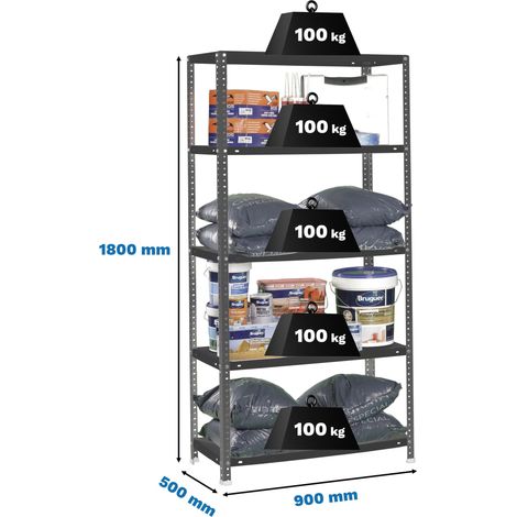 Simonrack Confort 5/500 Metallregal Anthrazit 5 Ebenen