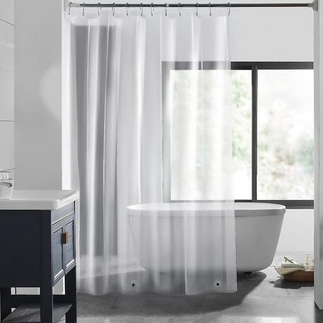 Doublure de rideau de douche transparente - 183 cm x 183 cm, doublure légère pour rideau de douche de salle de bain (4 g transparent, 1 pièce) (1/5)